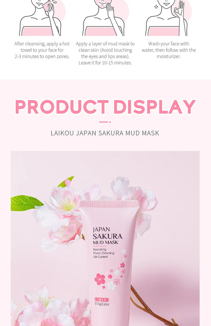 LAIKOU Sakura Mud Clay Face Mask 75g